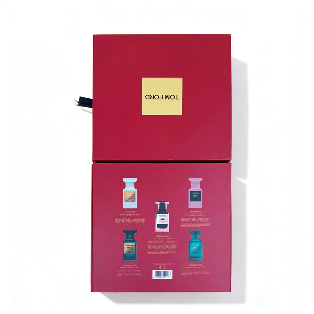 5-Piece Perfume Sample Set in Red Box – Luxury Fragrance Collection