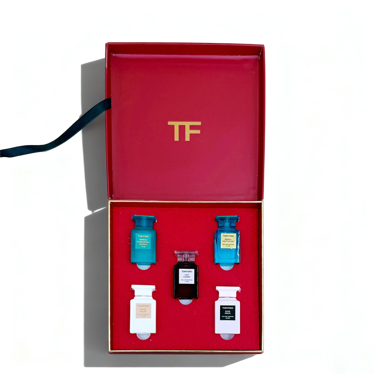 5-Piece Perfume Sample Set in Red Box – Luxury Fragrance Collection